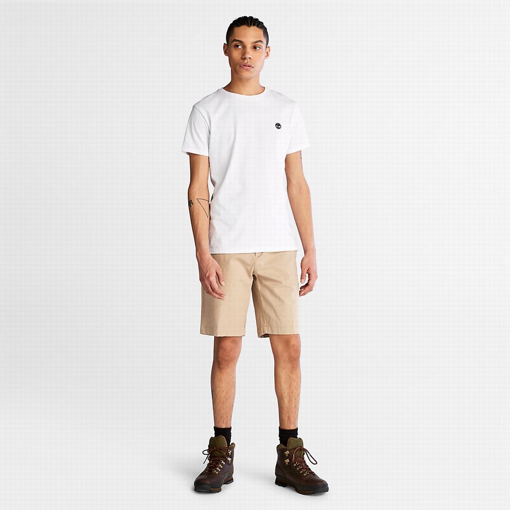 Timberland Pamuklu and Linen-Blend Şort Erkek Bej Rengi | TR-3658H