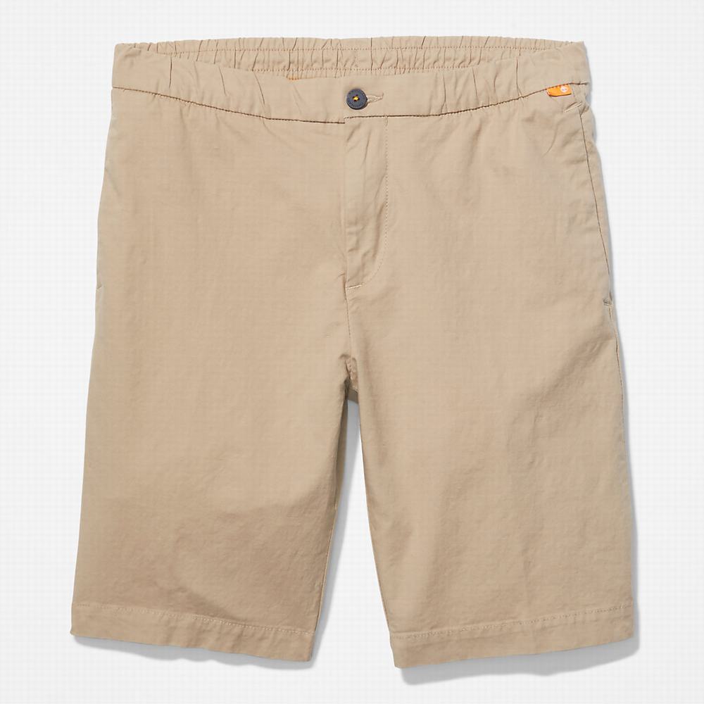 Timberland Pamuklu and Linen-Blend Şort Erkek Bej Rengi | TR-3658H
