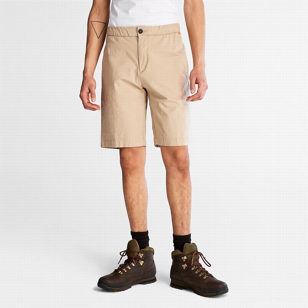 Timberland Pamuklu and Linen-Blend Şort Erkek Bej Rengi | TR-3658H