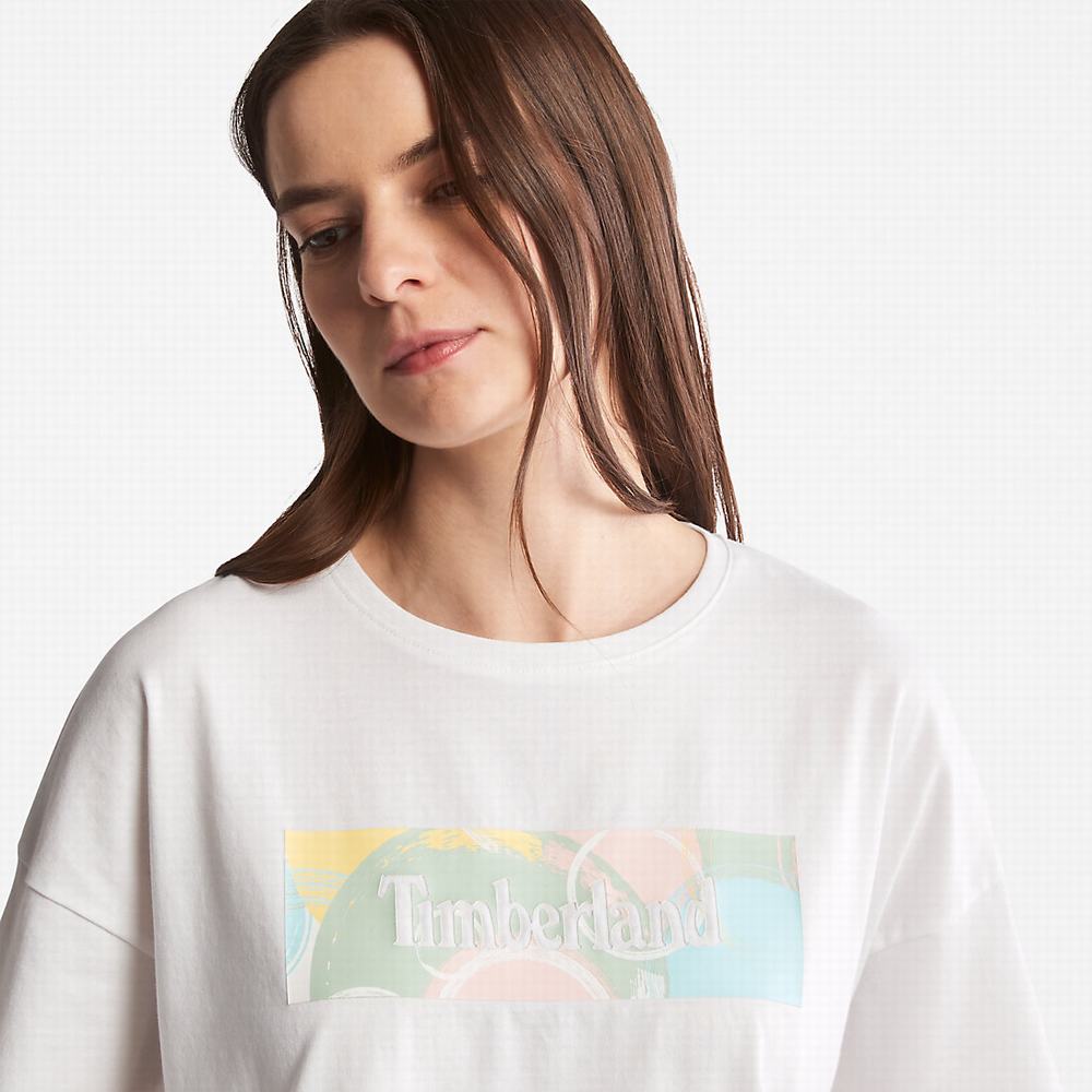 Timberland Pastel Tişört Kadın Beyaz | TR-3918C