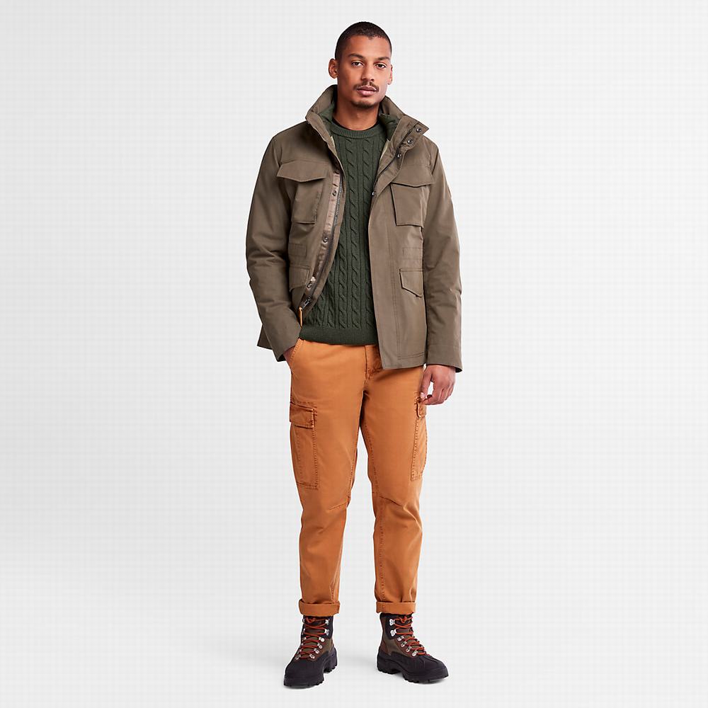 Timberland Phillips Brook Cable Crewneck Süveter Erkek Koyu Yeşil | TR-4170L