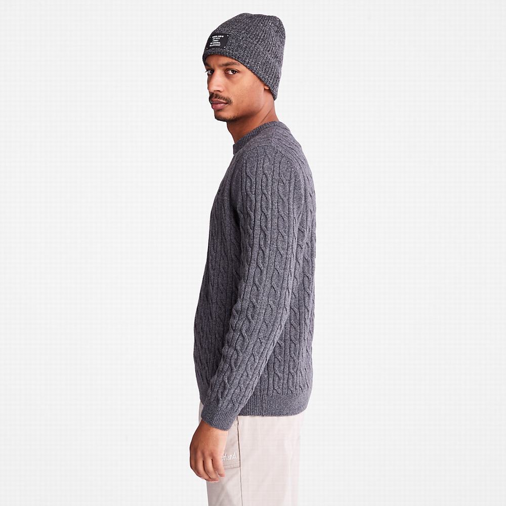 Timberland Phillips Brook Cable-knit Kazak Erkek Koyu Gri | TR-0364B
