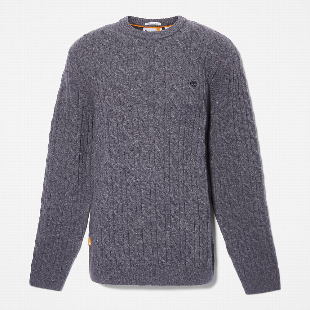 Timberland Phillips Brook Cable-knit Kazak Erkek Koyu Gri | TR-0364B