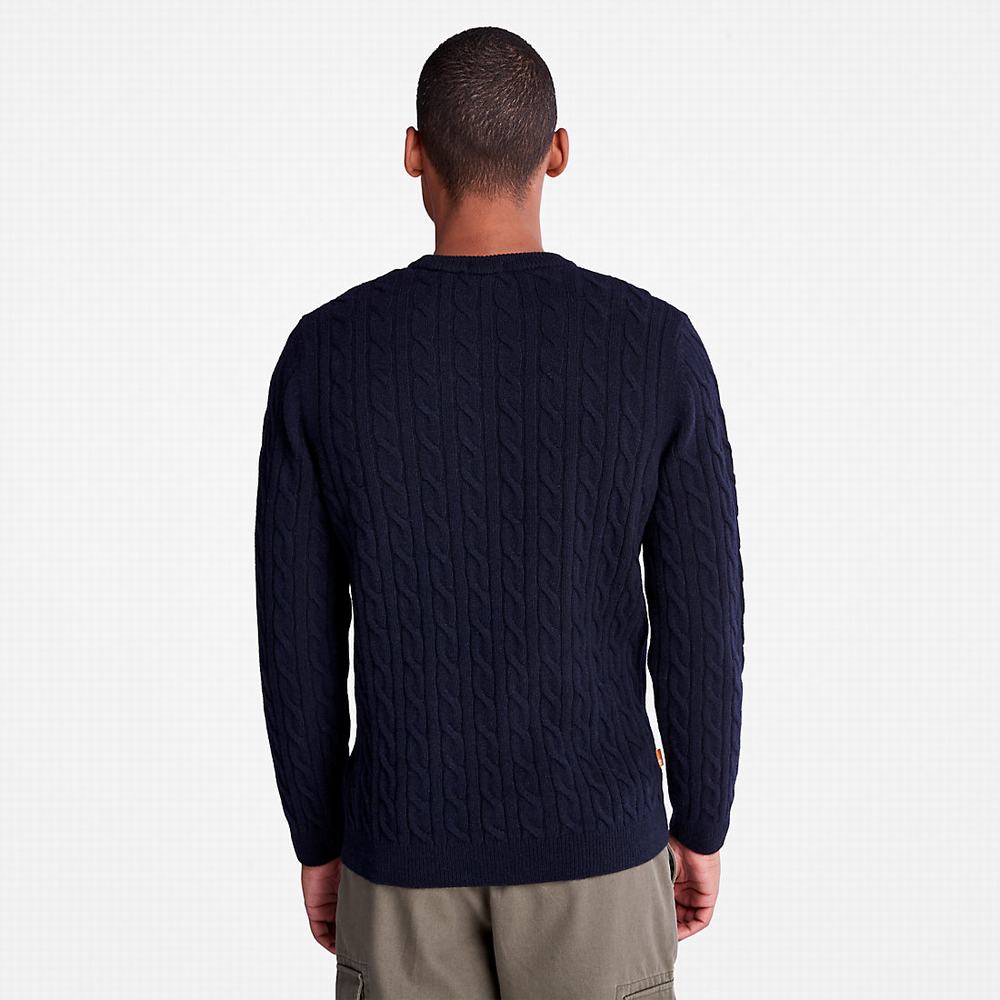 Timberland Phillips Brook Cable-knit Kazak Erkek Lacivert | TR-2091C
