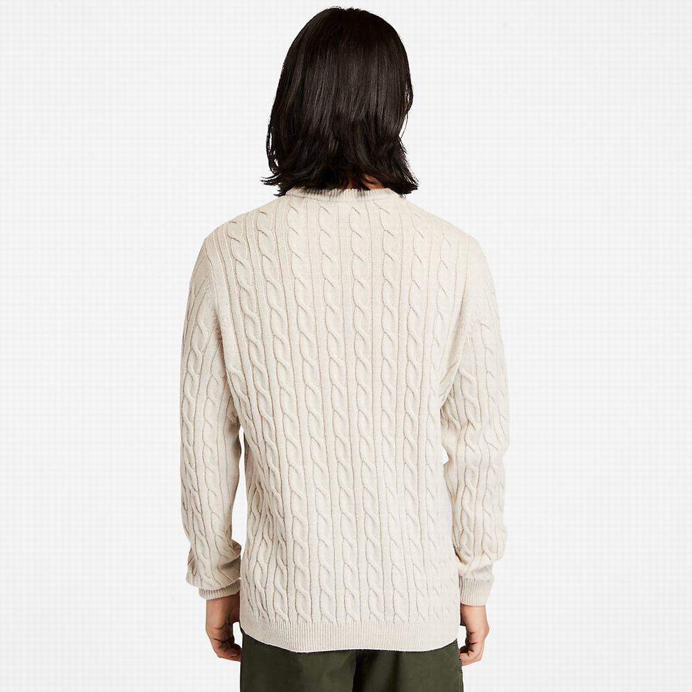 Timberland Phillips Brook Cable-knit Kazak Erkek Beyaz | TR-6189E