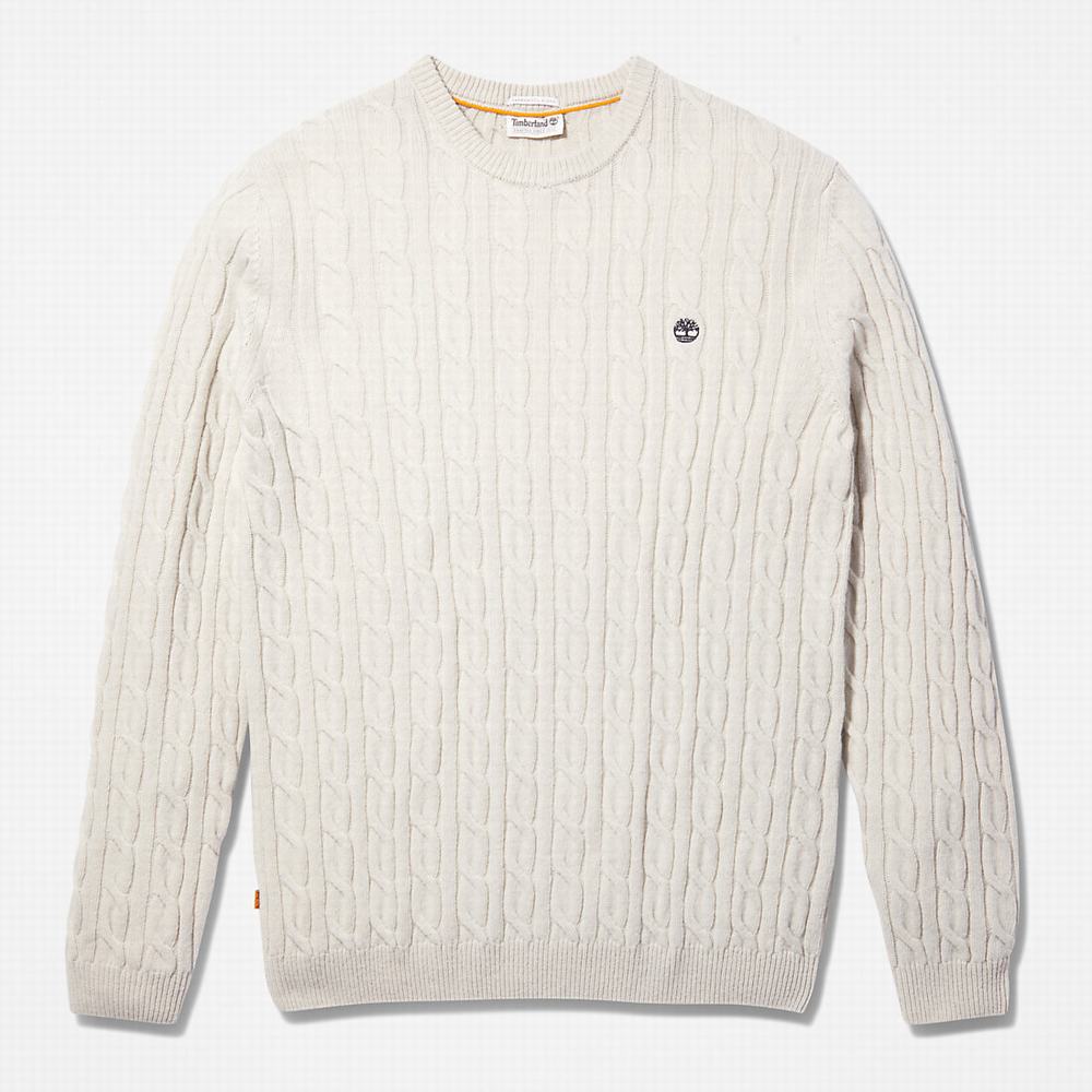 Timberland Phillips Brook Cable-knit Kazak Erkek Beyaz | TR-6189E