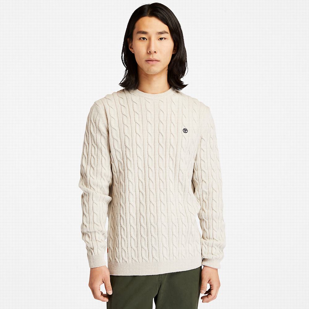 Timberland Phillips Brook Cable-knit Kazak Erkek Beyaz | TR-6189E