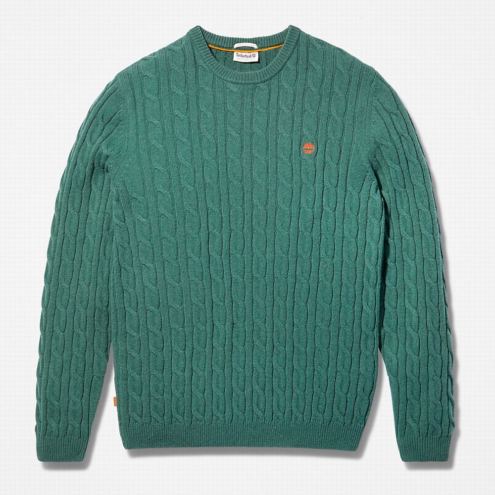 Timberland Phillips Brook Cable-knit Kazak Erkek Yeşil | TR-7392W