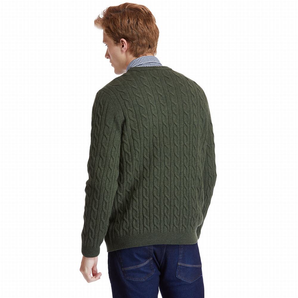 Timberland Phillips Brook Cable-knit Kazak Erkek Yeşil | TR-9165T