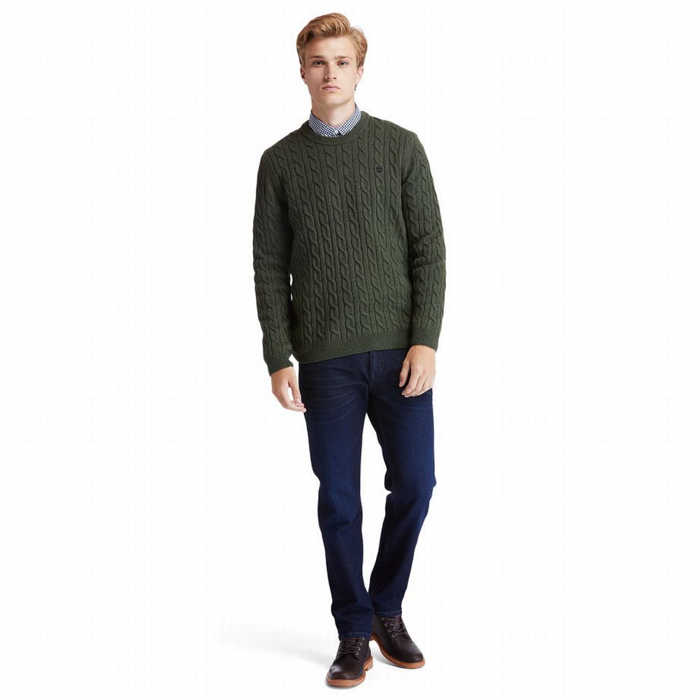 Timberland Phillips Brook Cable-knit Kazak Erkek Yeşil | TR-9165T