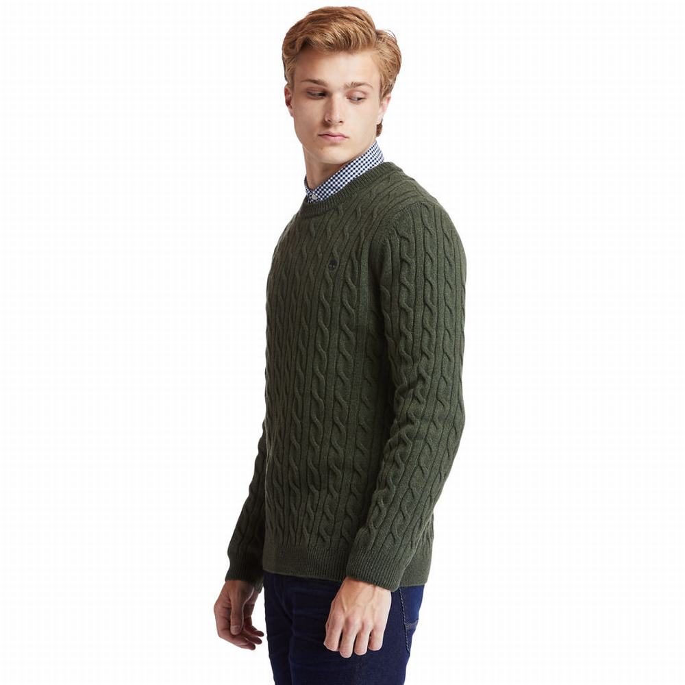 Timberland Phillips Brook Cable-knit Kazak Erkek Yeşil | TR-9165T