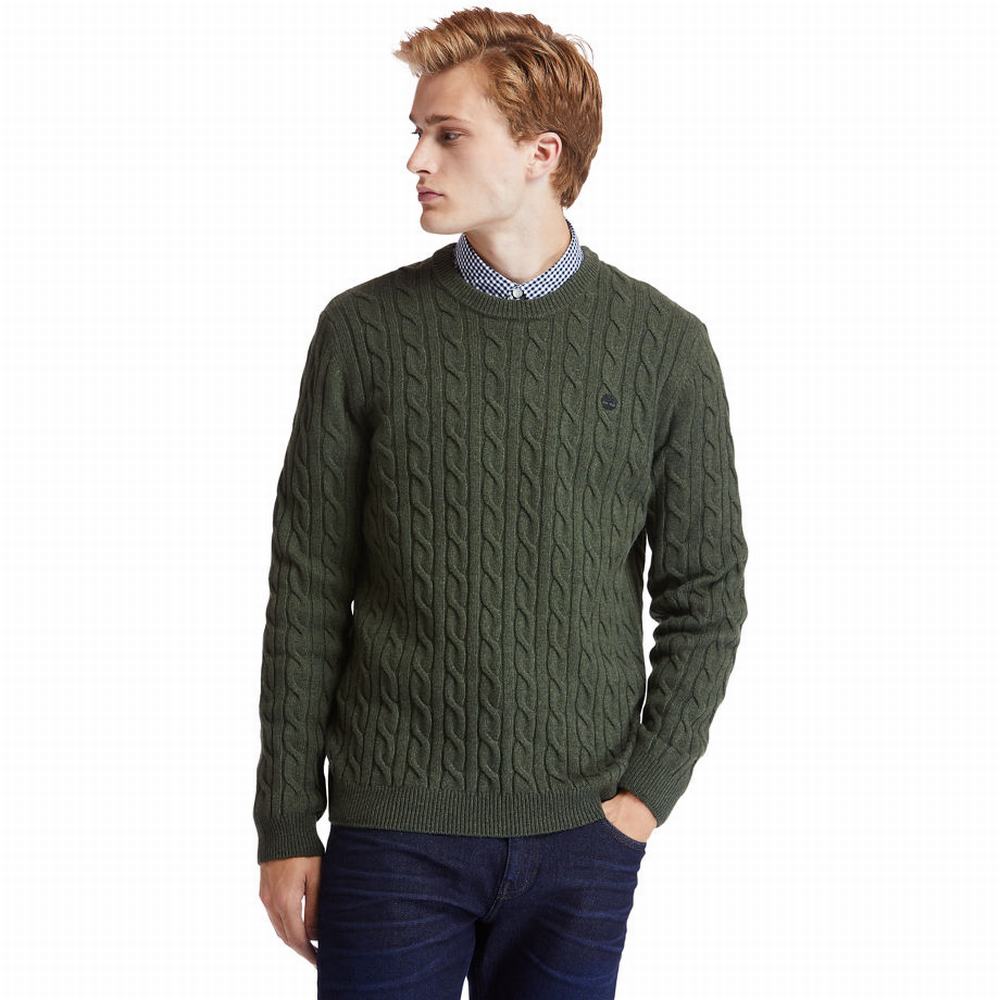 Timberland Phillips Brook Cable-knit Kazak Erkek Yeşil | TR-9165T