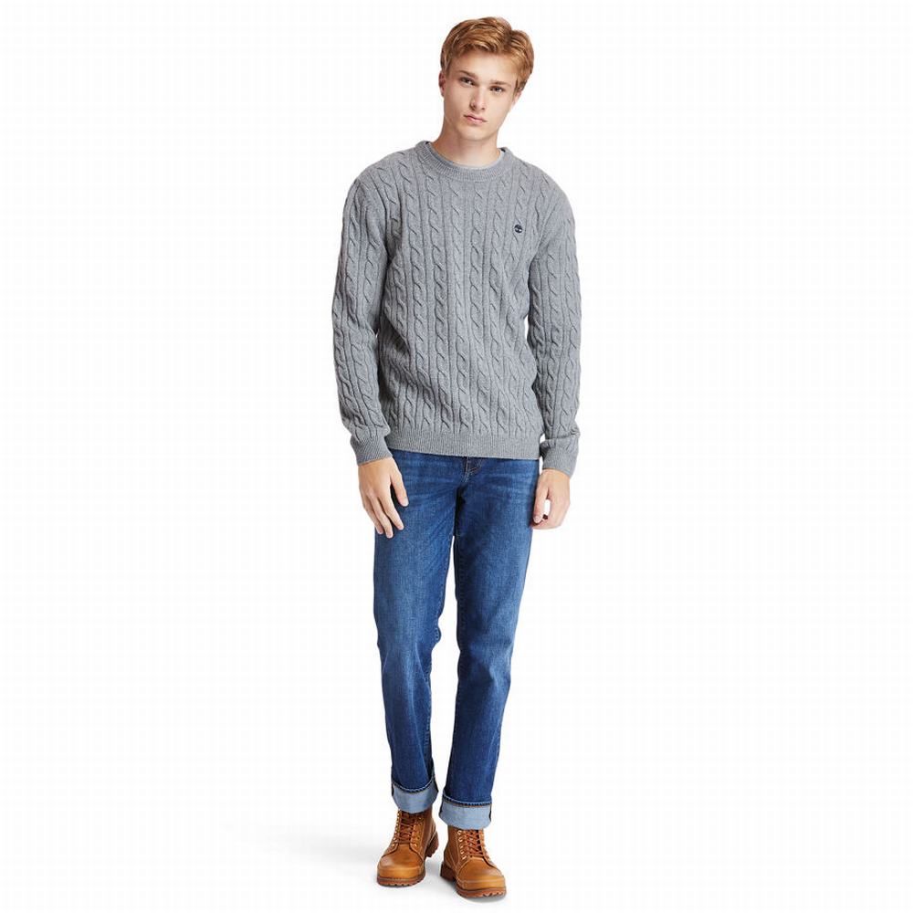 Timberland Phillips Brook Cable-knit Kazak Erkek Gri | TR-9324P