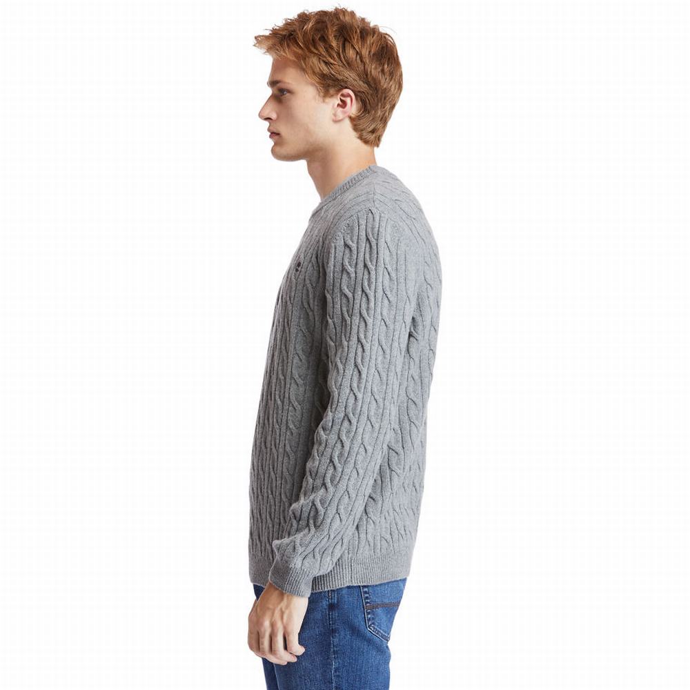 Timberland Phillips Brook Cable-knit Kazak Erkek Gri | TR-9324P