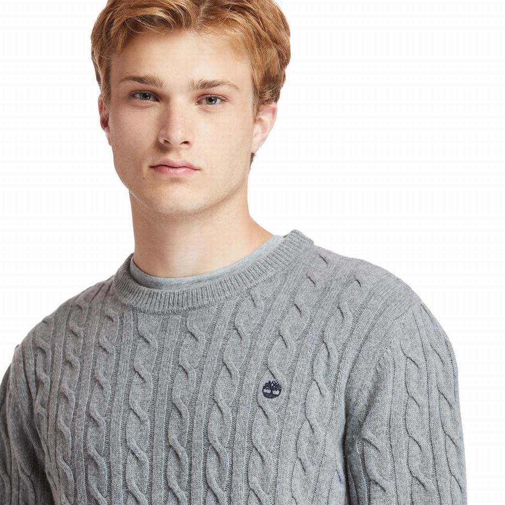 Timberland Phillips Brook Cable-knit Kazak Erkek Gri | TR-9324P