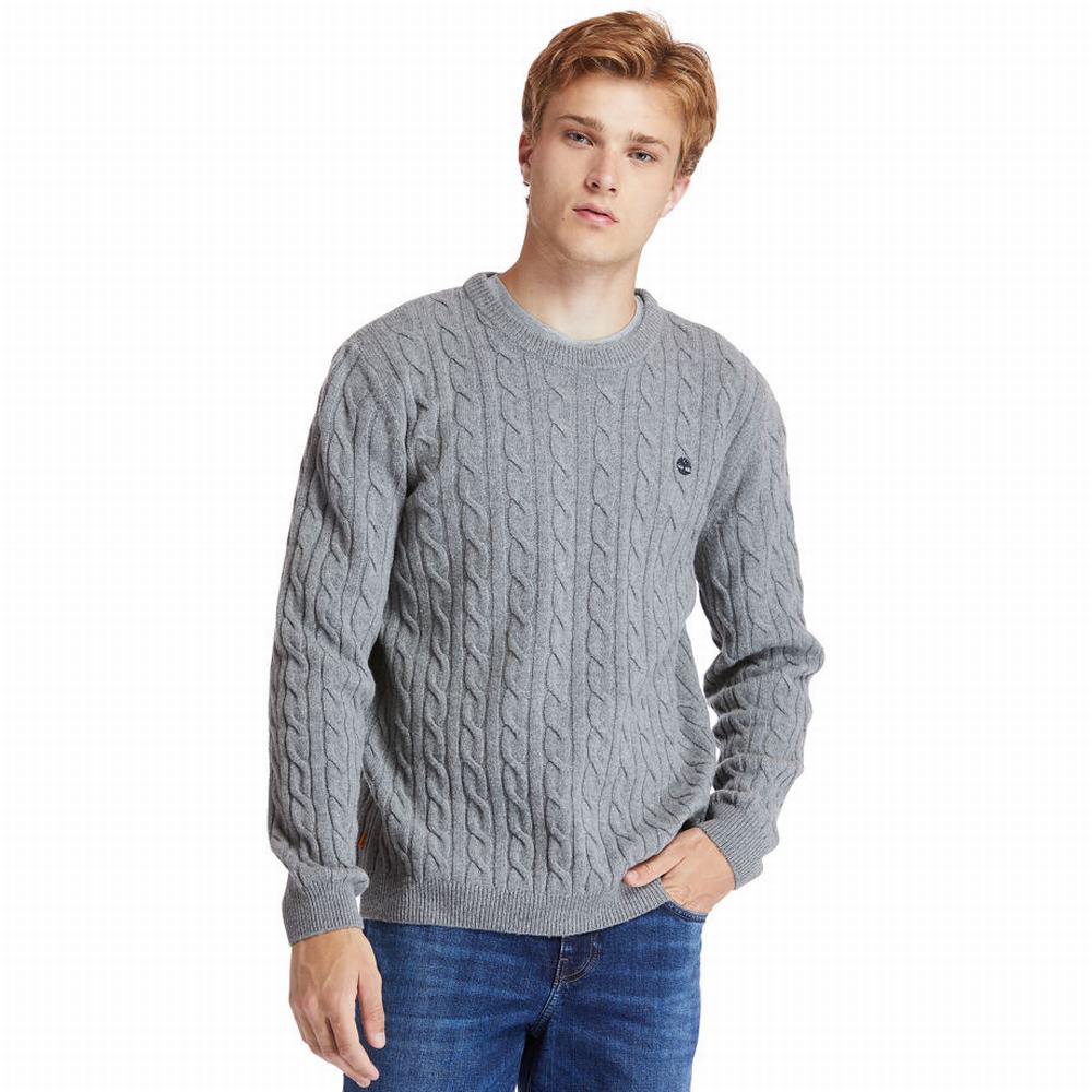 Timberland Phillips Brook Cable-knit Kazak Erkek Gri | TR-9324P
