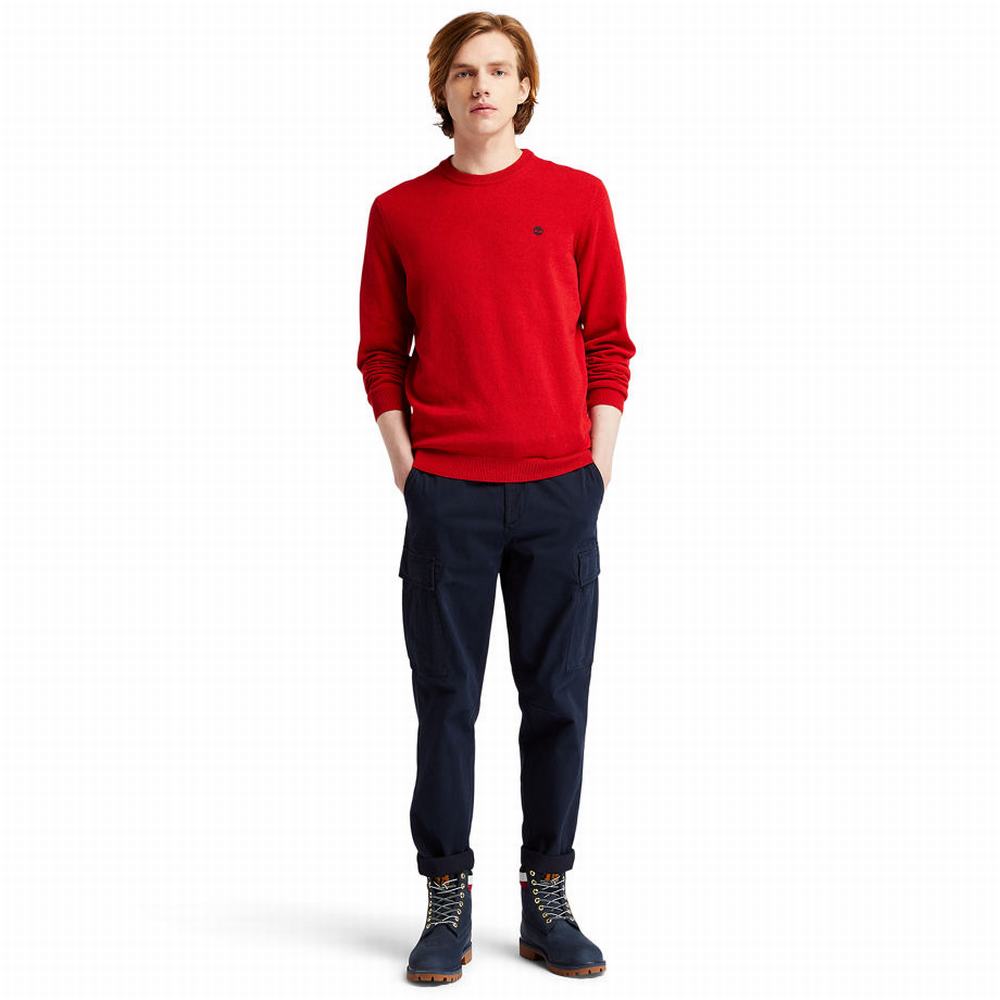 Timberland Phillips Brook Crewneck Süveter Erkek Kırmızı | TR-0194D