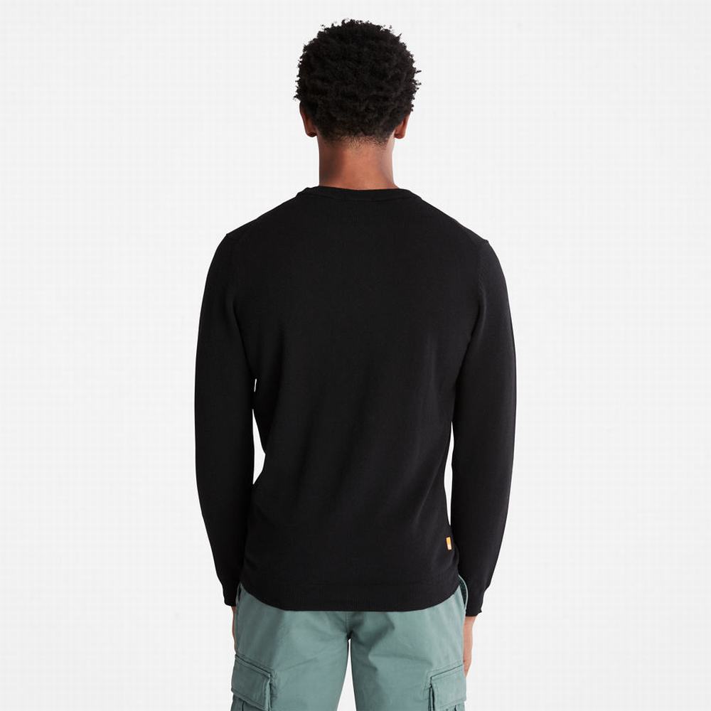Timberland Phillips Brook Yün-Blend Crewneck Kazak Erkek Siyah | TR-1430H