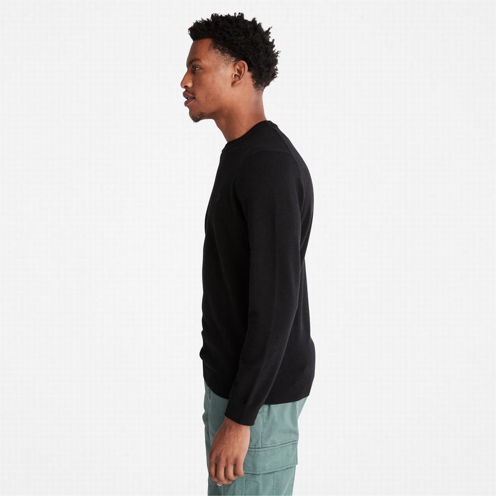 Timberland Phillips Brook Yün-Blend Crewneck Kazak Erkek Siyah | TR-1430H
