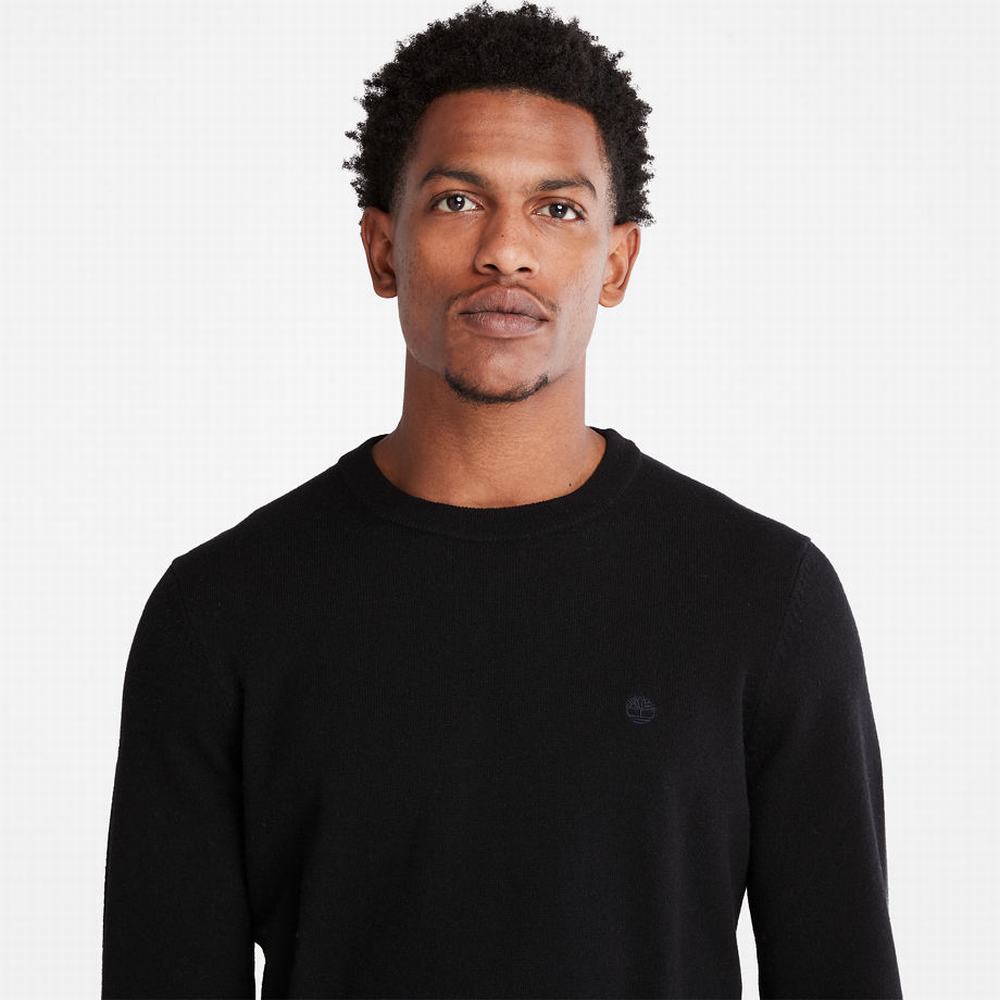 Timberland Phillips Brook Yün-Blend Crewneck Kazak Erkek Siyah | TR-1430H