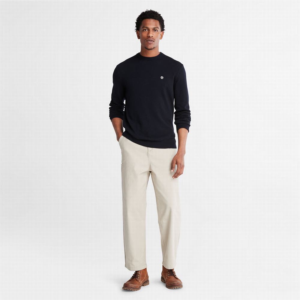 Timberland Phillips Brook Yün-Blend Crewneck Kazak Erkek Lacivert | TR-1763F