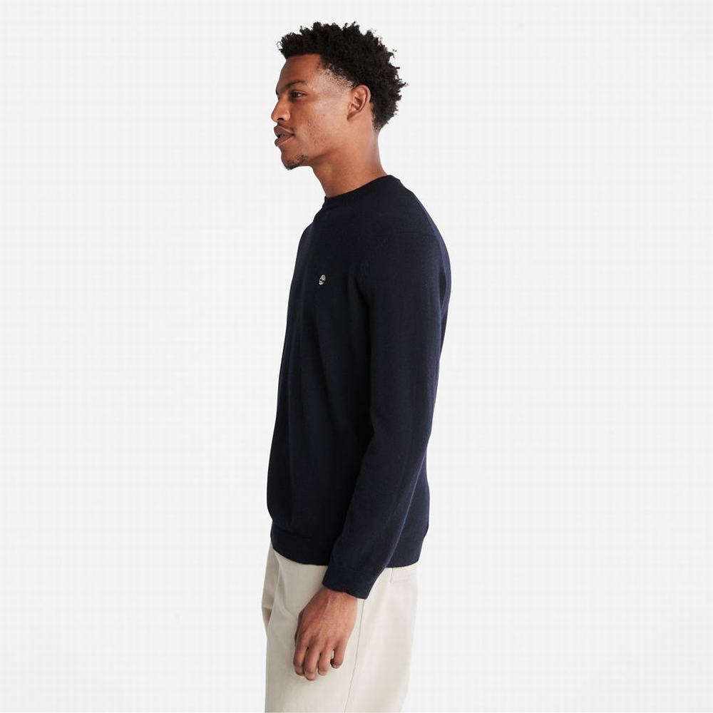 Timberland Phillips Brook Yün-Blend Crewneck Kazak Erkek Lacivert | TR-1763F