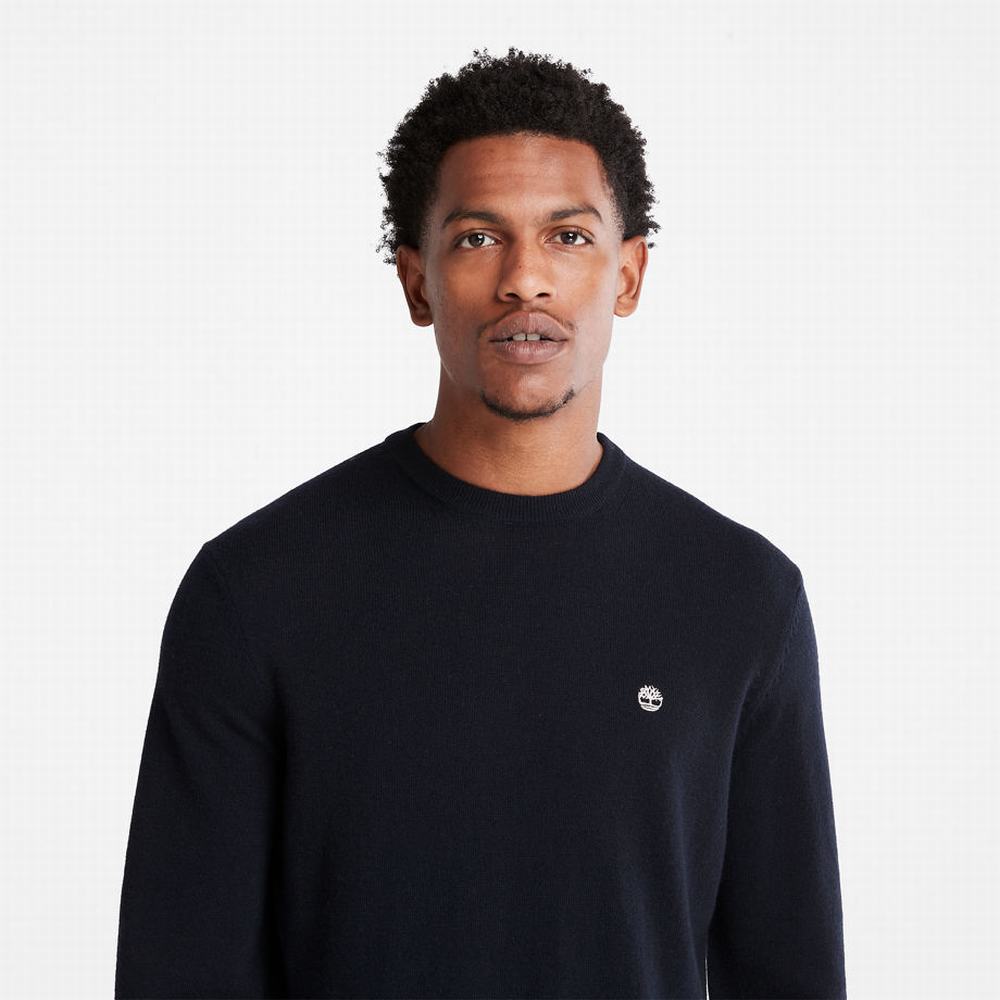 Timberland Phillips Brook Yün-Blend Crewneck Kazak Erkek Lacivert | TR-1763F