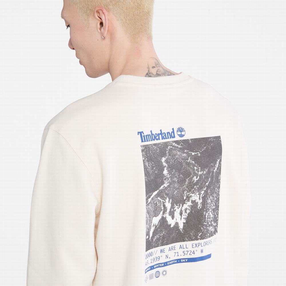 Timberland Photographic Crewneck Tişörtü Erkek Beyaz | TR-5139B