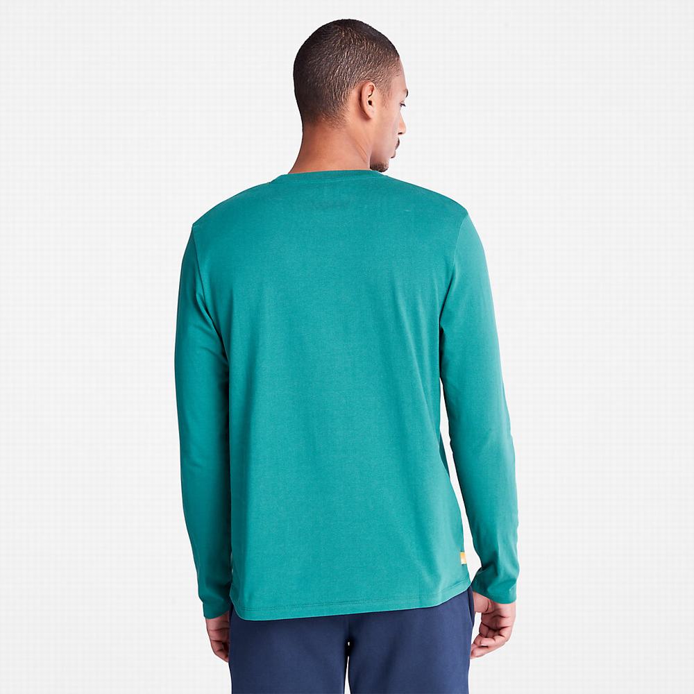 Timberland Photographic Print LS Tişört Erkek Yeşil | TR-6459F