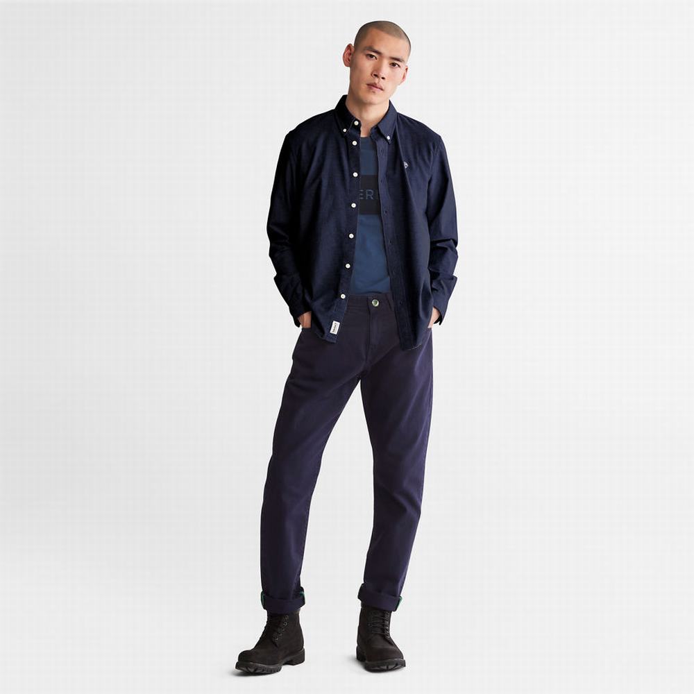 Timberland Pleasant River Slim Oxford Gömlek Erkek Lacivert | TR-4923A