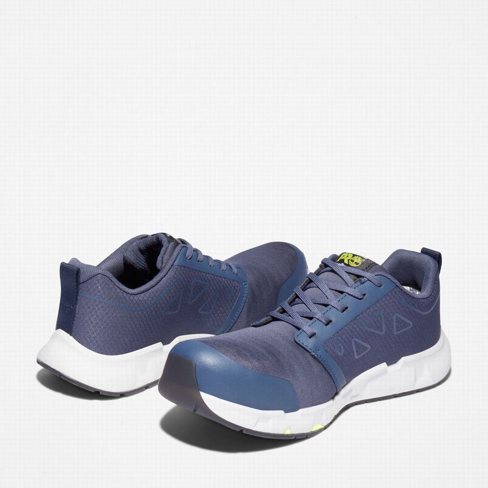 Timberland Powertrain Sprint Alloy Burunlu İş Sneaker İş Ayakkabısı Erkek Lacivert Beyaz | TR-6574V