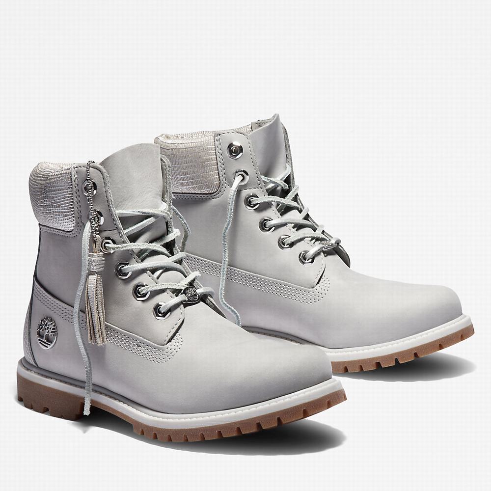 Timberland Premium 6 Inch Bot Kadın Açık Gri | TR-4753Z