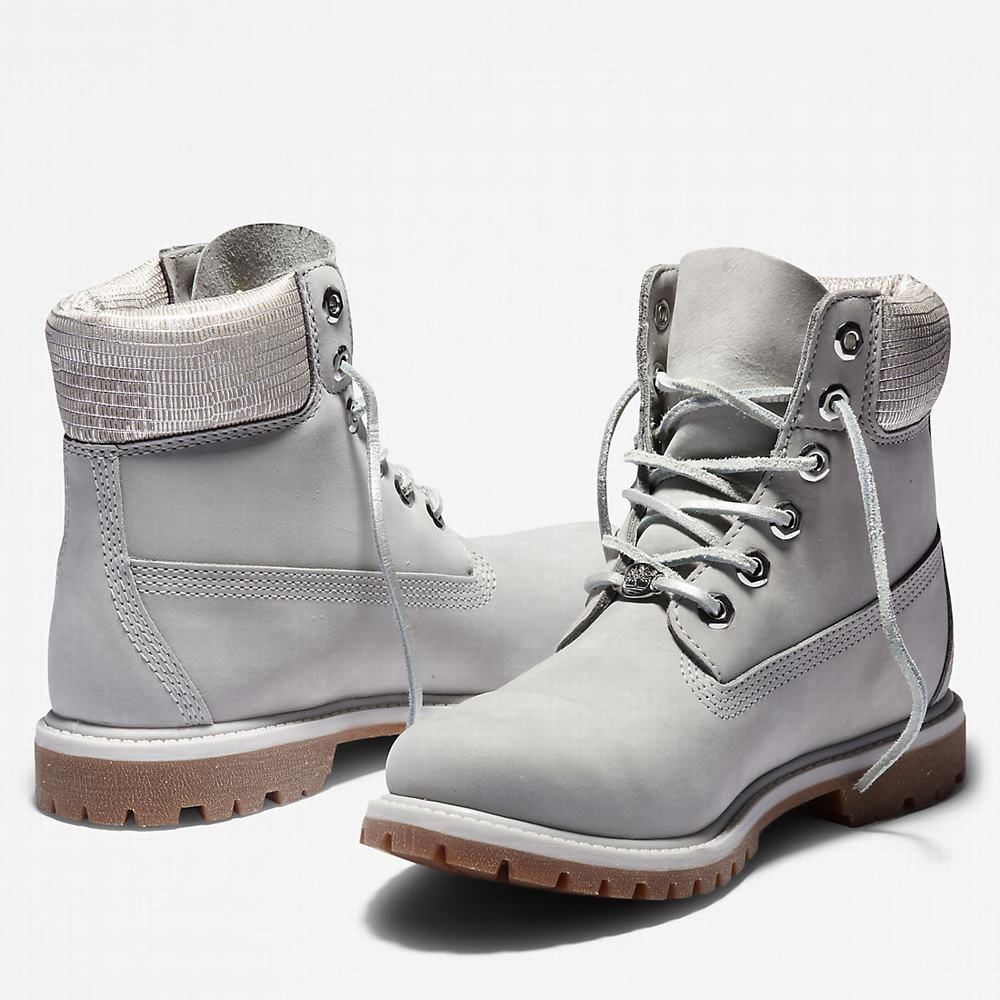 Timberland Premium 6 Inch Bot Kadın Açık Gri | TR-4753Z