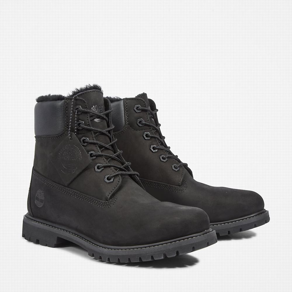 Timberland Premium 6 Inch Bot Kadın Siyah | TR-8697N