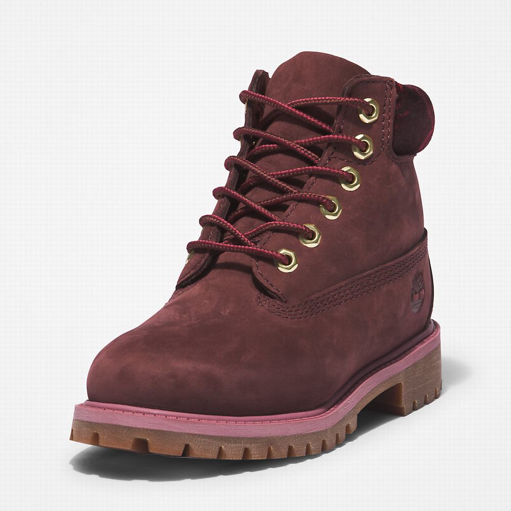 Timberland Premium 6 Inch Bot Çocuk Bordo | TR-2514N