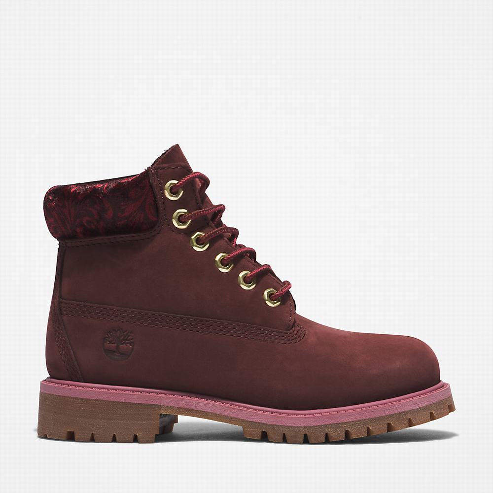 Timberland Premium 6 Inch Bot Çocuk Bordo | TR-2514N
