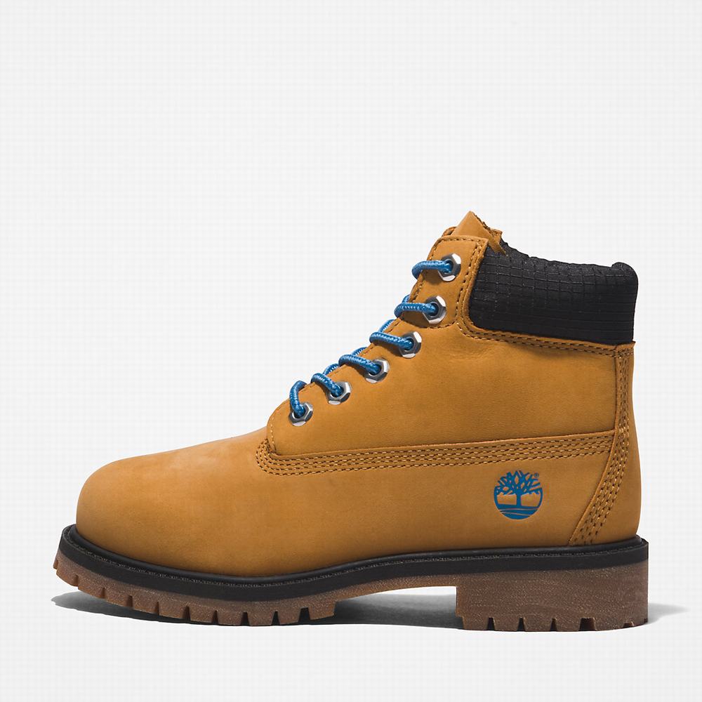 Timberland Premium 6 Inch Bot Çocuk Sarı Lacivert | TR-6041C