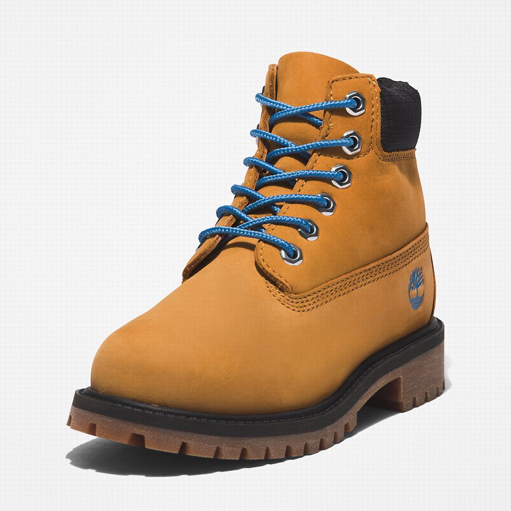 Timberland Premium 6 Inch Bot Çocuk Sarı Lacivert | TR-6041C