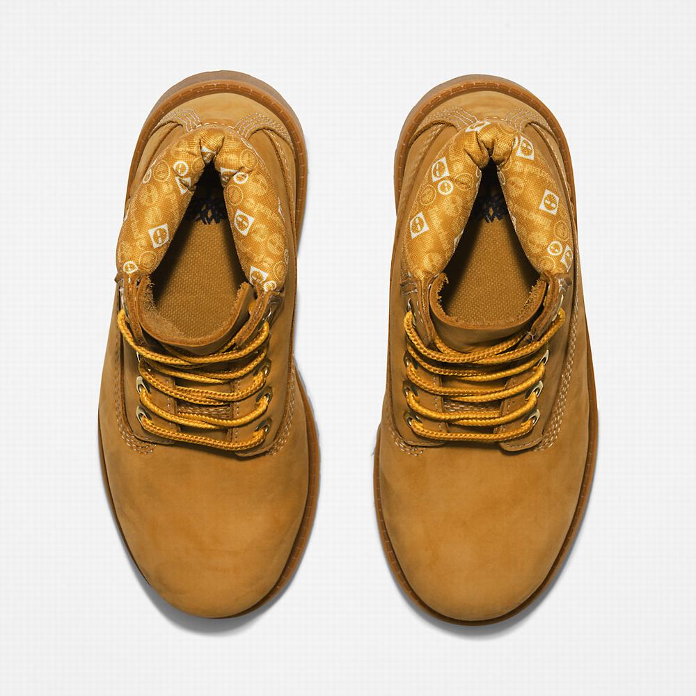 Timberland Premium 6 Inch Bot Çocuk Sarı Beyaz | TR-9806L