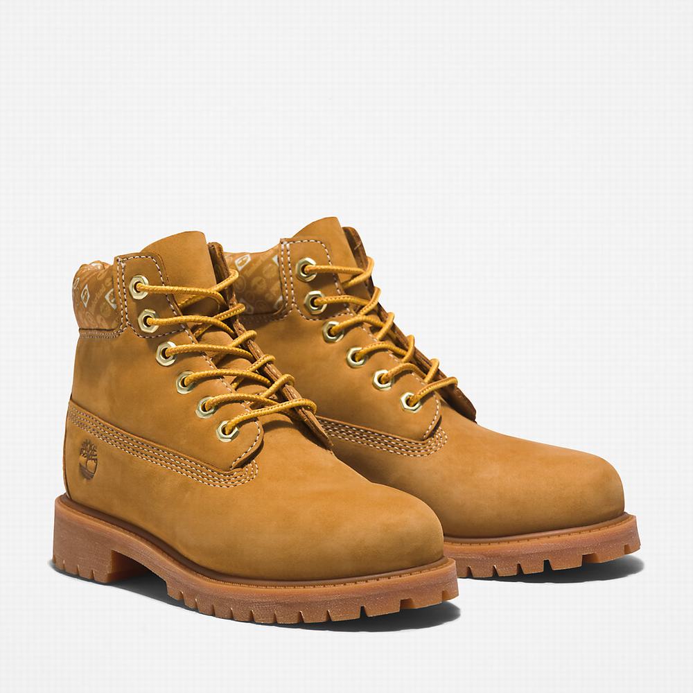 Timberland Premium 6 Inch Bot Çocuk Sarı Beyaz | TR-9806L