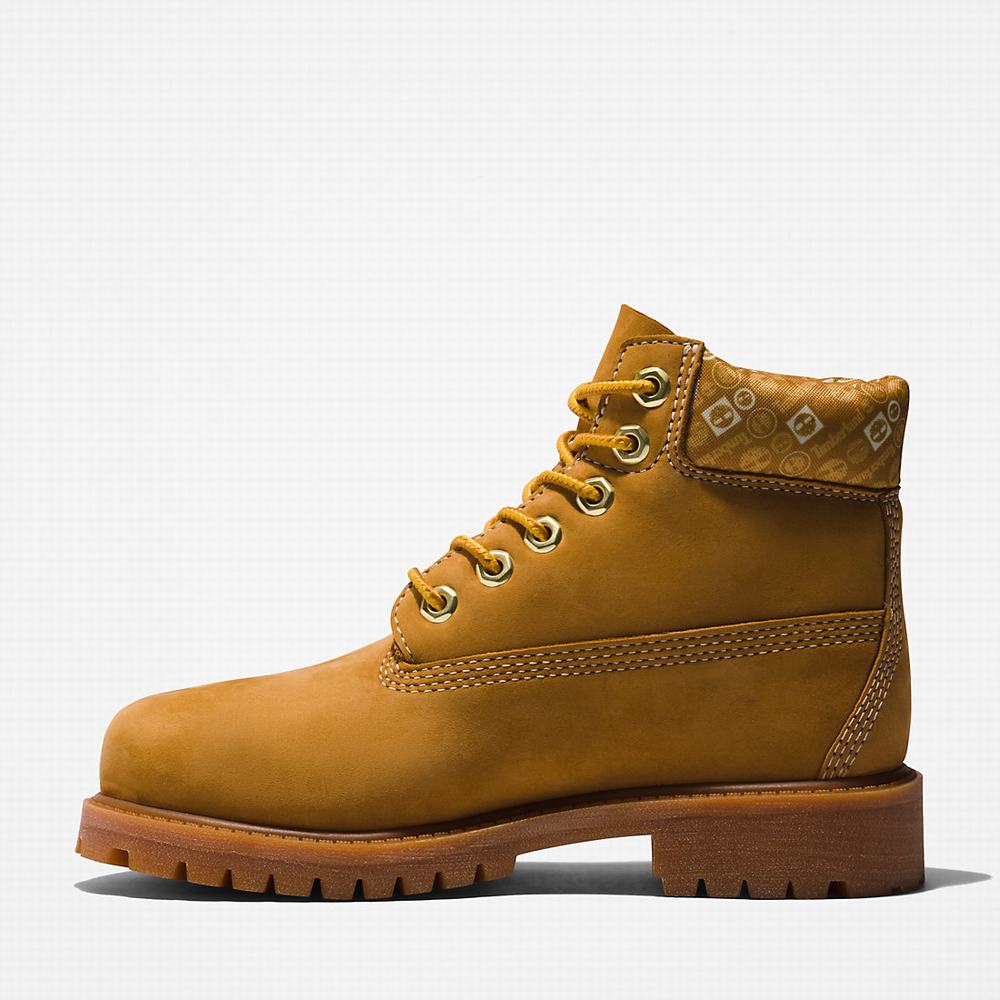 Timberland Premium 6 Inch Bot Çocuk Sarı Beyaz | TR-9806L