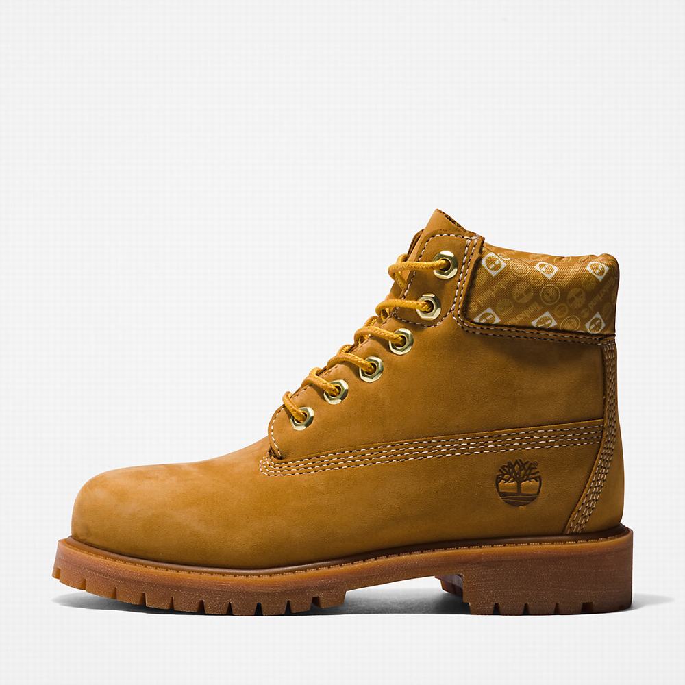 Timberland Premium 6 Inch Bot Çocuk Sarı Beyaz | TR-9806L