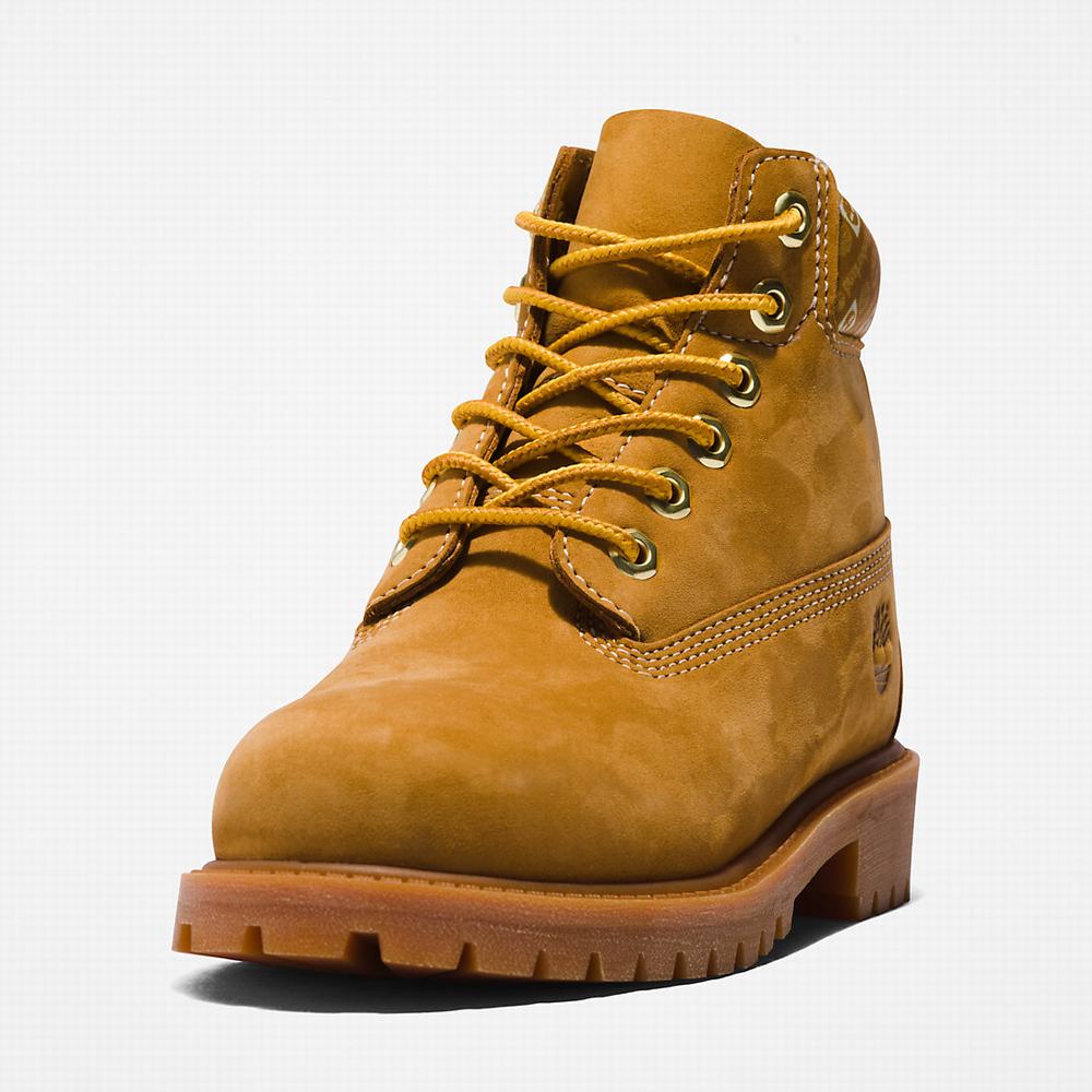 Timberland Premium 6 Inch Bot Çocuk Sarı Beyaz | TR-9806L