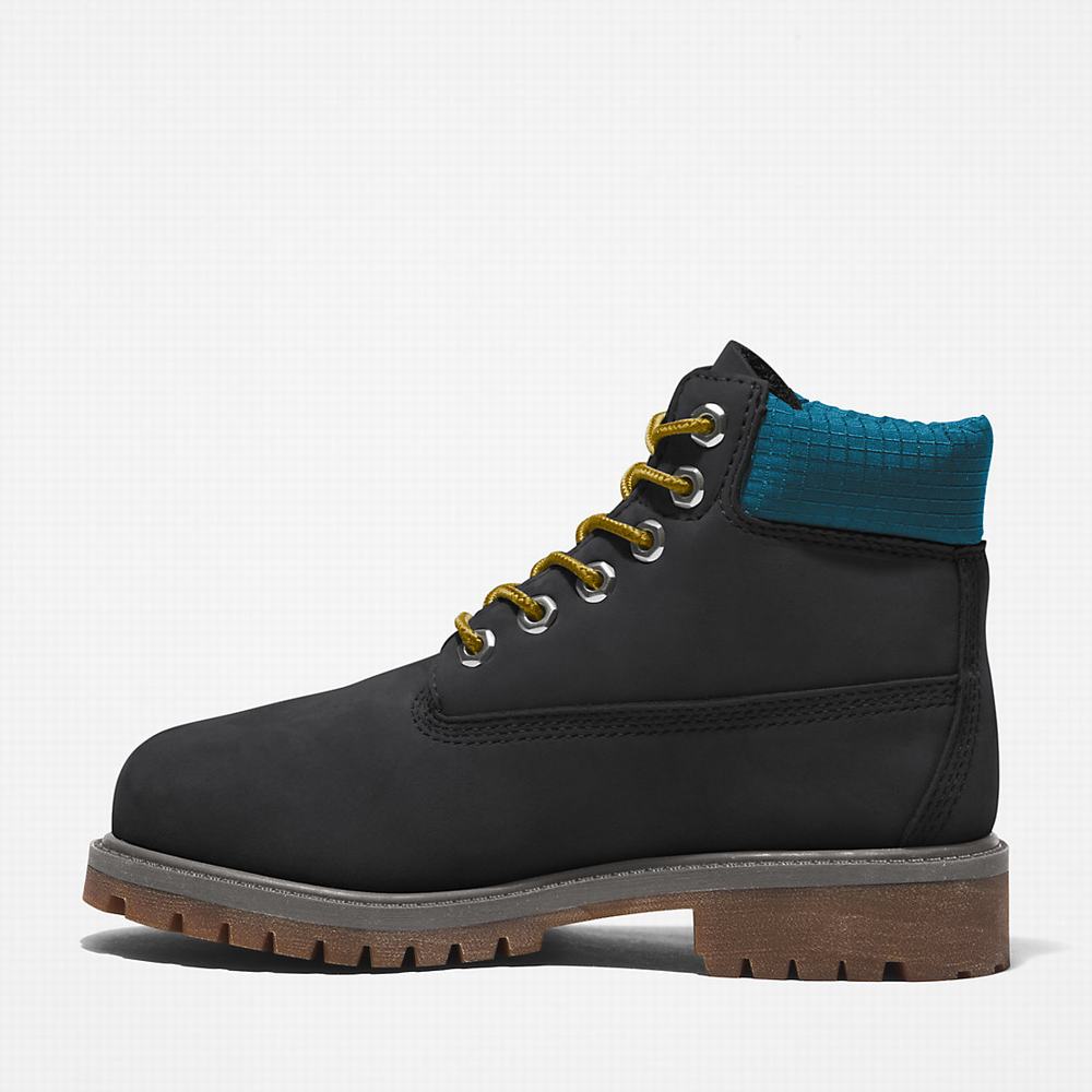 Timberland Premium 6 Inch Bot Çocuk Siyah Mavi | TR-2431H