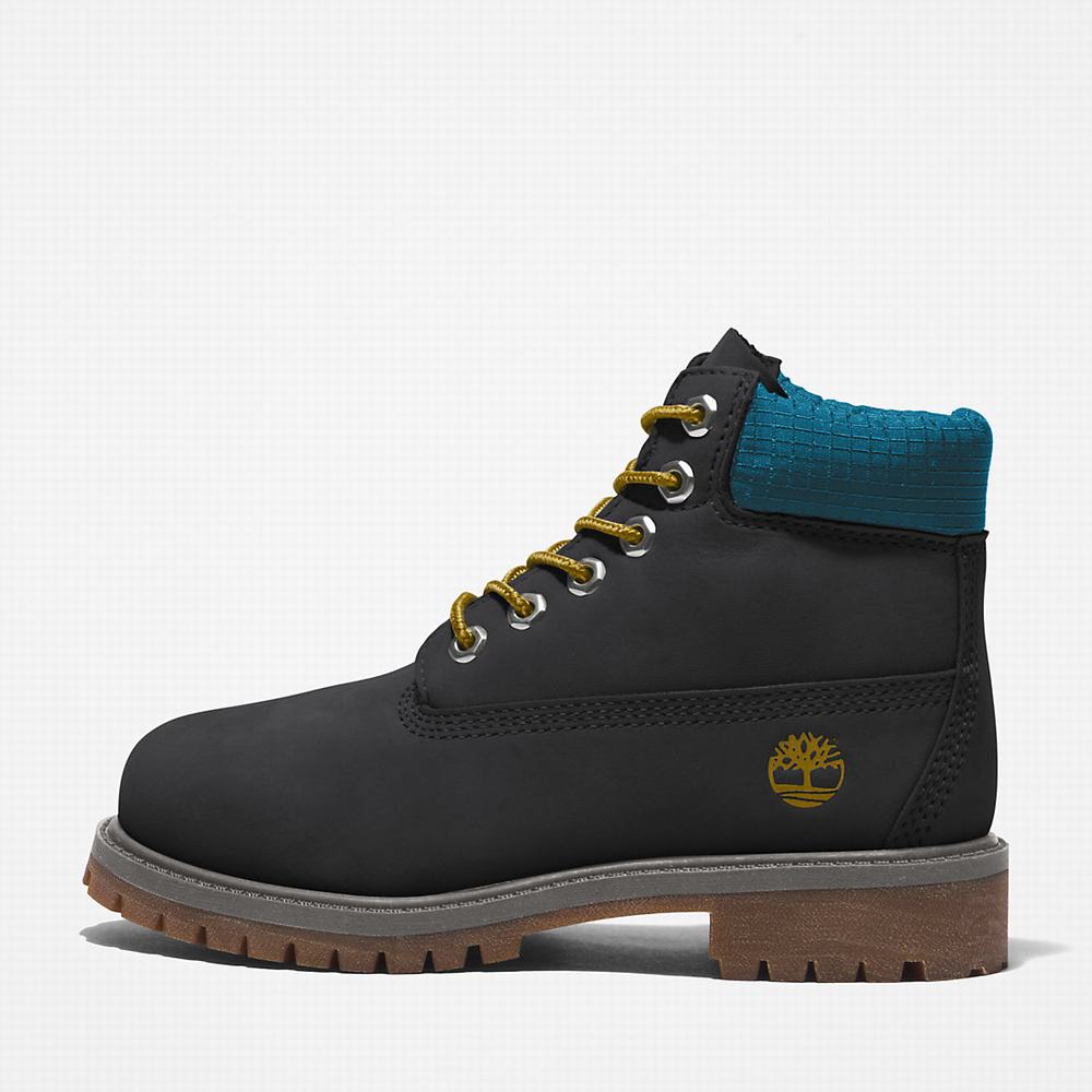 Timberland Premium 6 Inch Bot Çocuk Siyah Mavi | TR-2431H