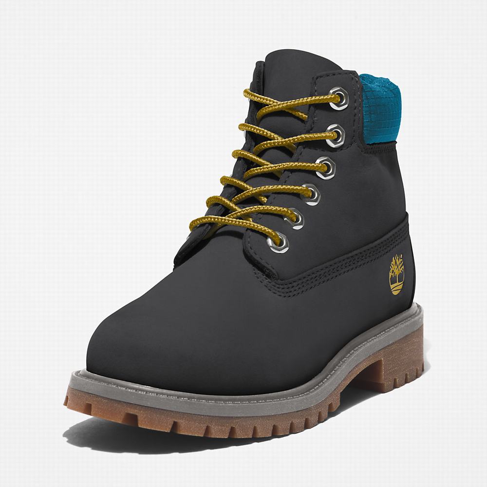 Timberland Premium 6 Inch Bot Çocuk Siyah Mavi | TR-2431H