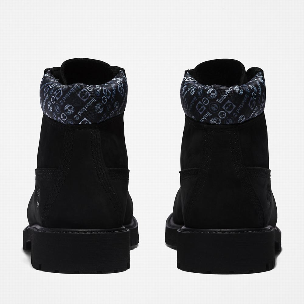 Timberland Premium 6 Inch Bot Çocuk Siyah Beyaz | TR-9378U