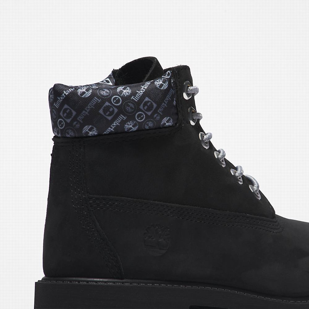 Timberland Premium 6 Inch Bot Çocuk Siyah Beyaz | TR-9378U