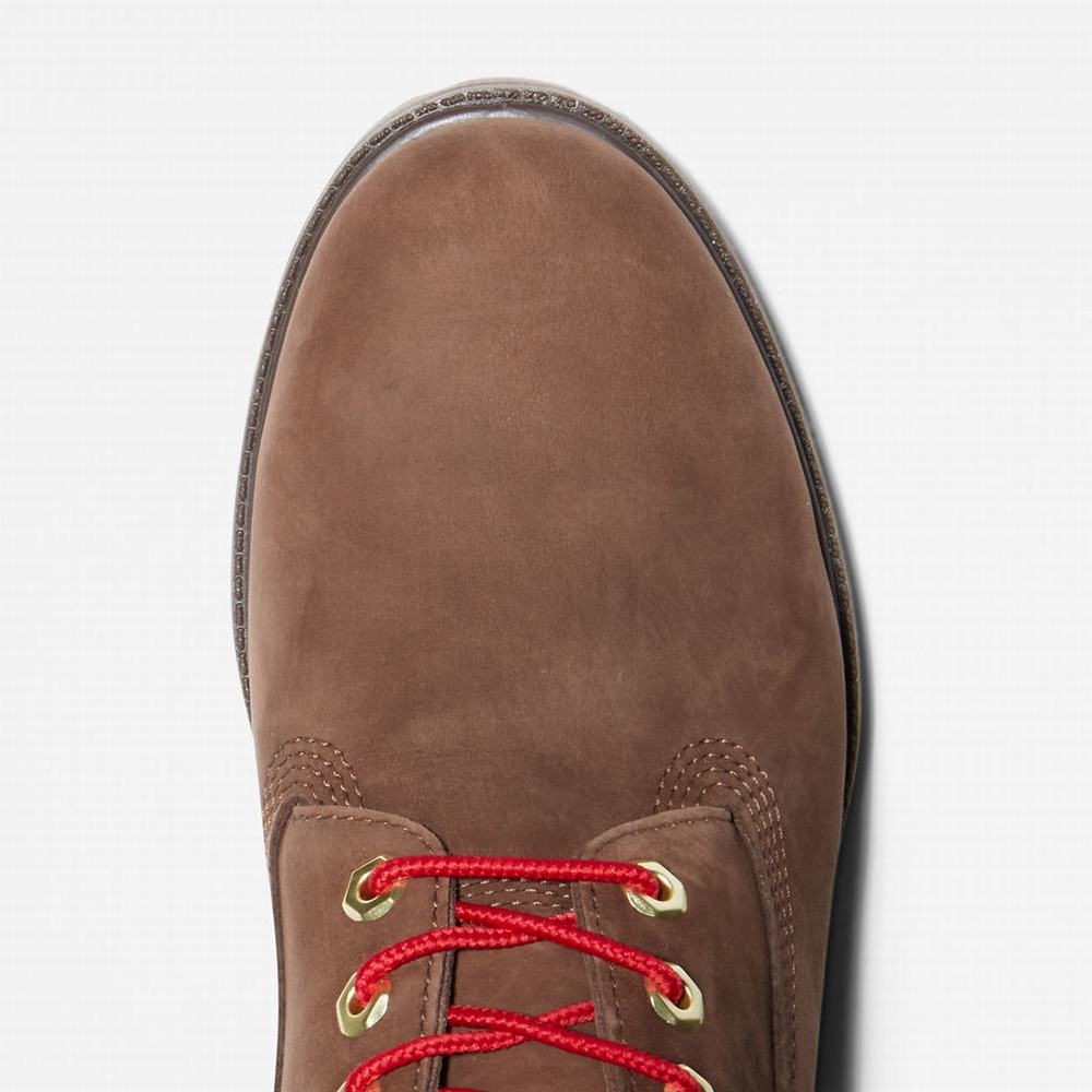 Timberland Premium 6 Inch Lux Leather Bot Erkek Kahverengi | TR-1284D