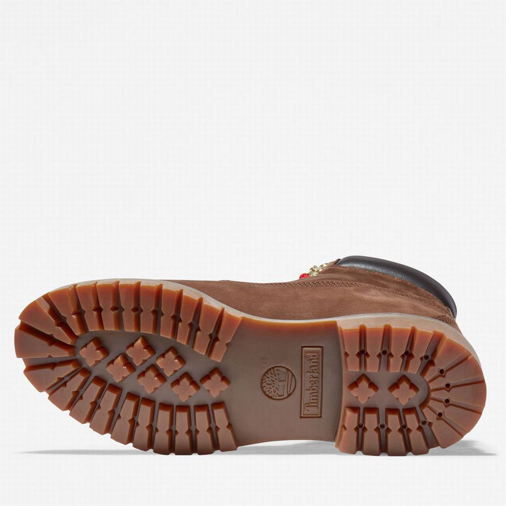 Timberland Premium 6 Inch Lux Leather Bot Erkek Kahverengi | TR-1284D